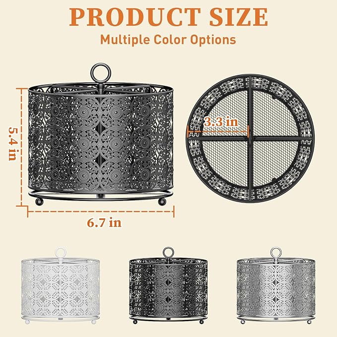 360° Rotating Utensil Caddy Countertop - Cutlery Silverware Caddy Holder with 4 Compartment - Higher Raised Flatware Organizer with Handle for Party Kitchen Counter Office Black