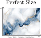 White Blue Cloudy Agate Marble Kitchen Glass Cutting Board Ocean Decorative Gift Marbled Granite Stone Rock Gift For Her Mom Wife (Agate)