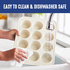 GreenLife 12-Cup Muffin Pan, Healthy Ceramic Nonstick Bakeware, PFOA & PFAS-Free Cupcake Sheet, Durable Baking Tray, Versatile Kitchen Essentials, Easy Clean Muffin Mold, Nonstick Baking Pan, Blue