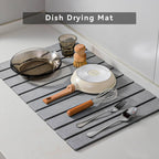 Large Fast Dry Stone Mat, 24" x 16" Drying Board Diatomaceous for Kitchen Counter, Dish Drying Mat, Bathroom Absorbent Pad, Drying Stone Mat for Kitchen, Utensils, Vegetable, Fruits, Gray