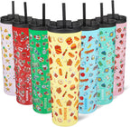 BJPKPK 34oz Skinny Tumbler With lid And Straw Stainless Steel Travel Coffee Mug Insulated Tumblers Cups,Yummy