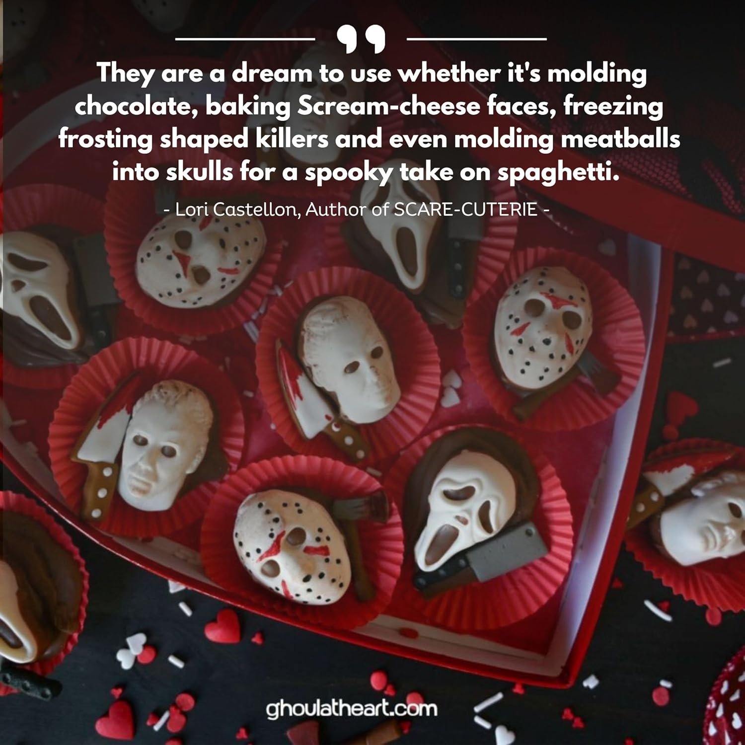 ShapedIceMolds Horror Movie Character Molds – Halloween Silicone Molds for Chocolate, Candy, Resin, Crafts – 3D Scary Film Icons for Party Treats & DIY Decor (Orange)