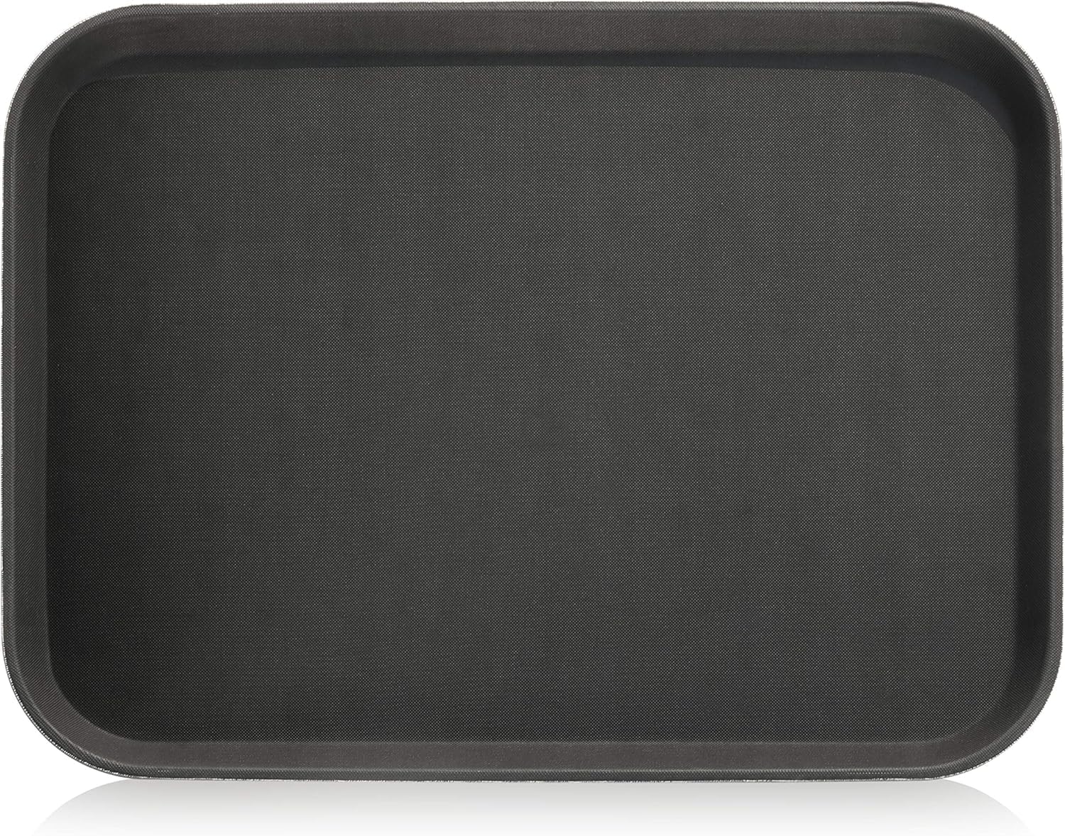 New Star Foodservice Restaurant Grade Non-Slip Tray, Plastic, Rubber Lined, Rectangular (Black, 15-Inch x 20-Inch)