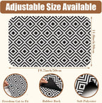 Dish Drying Mat Black and White Geometric Coffee Bar Mat for Countertop Absorbent Rubber Backed Hide Stain Dish Drainer Rack Pad Coffee Maker Espresso Machine Table Accessories 11.8 x 19.7 Inch