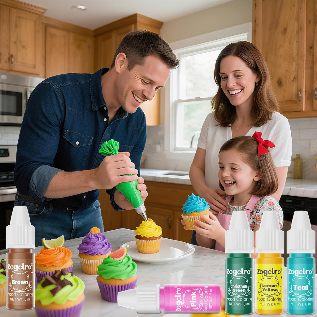 Food Coloring Liquid - 26 Vibrant Colors Food Dye, Tasteless Concentrated Food Coloring for Icing, Cake Decorating, Baking, Fondant, Baking supplies Supplies - 0.25 Fl. oz