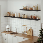 Vivelove Single Floating Shelves 48 Inches, 48 x 10 inch Deep x 1.8 in Thick, Long Wall Shelves Heavy Duty 80 lbs for Bedroom, Living Room, Kitchen, Office, Modern Shelf Book Home Decor, Black