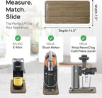 Ibyx Elegant Sliding Tray for Your Coffee Maker & Heavy Kitchen Appliances - Sturdy, Slides Easily from Under The Cabinet (Brown, 7.5”W x 14.5”D)