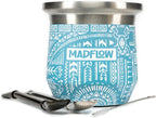 MADFLOW Yerba Mate Cup. Stainless Steel Mate Cup with 2 Bombillas. Double Wall Vacuum Insulated Yerba Mate Gourd. Unique Mate Cup And Bombilla Set