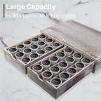 HTB K Cup Holder Compatible with K Cups, Coffee Pod Holder Holds Up 30 Cups, K Cup Organizer Storage Drawer Wood K Cup Drawer Vintage White