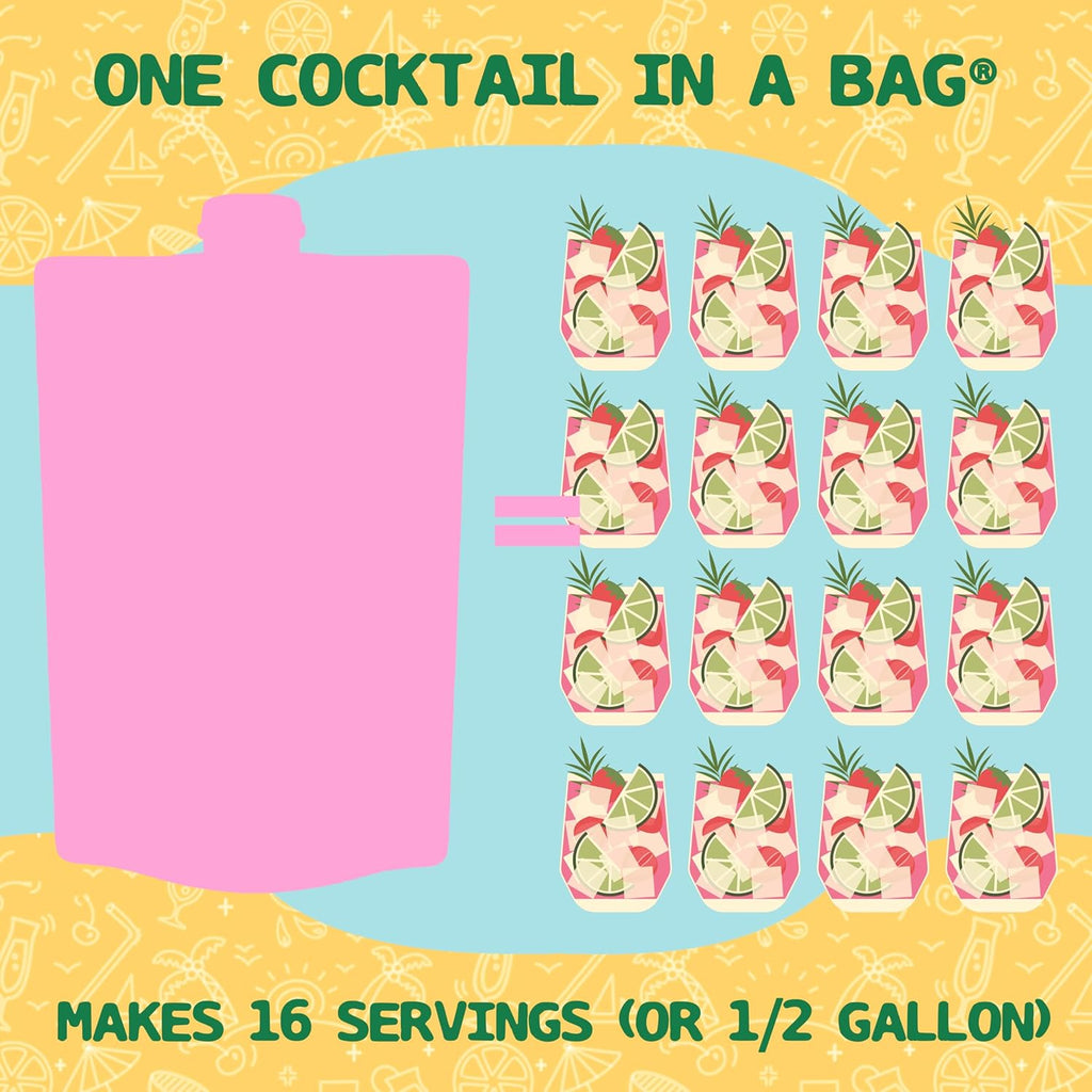 Lt. Blender's Strawberry Daiquiri in a Bag – Strawberry Daiquiri Mix - Each Bag Makes 1/2 Gallon - Non-GMO – No Daiquiri Machine Needed - Make a Cocktail, Wine Slushie or Mocktail - (Pack of 3)