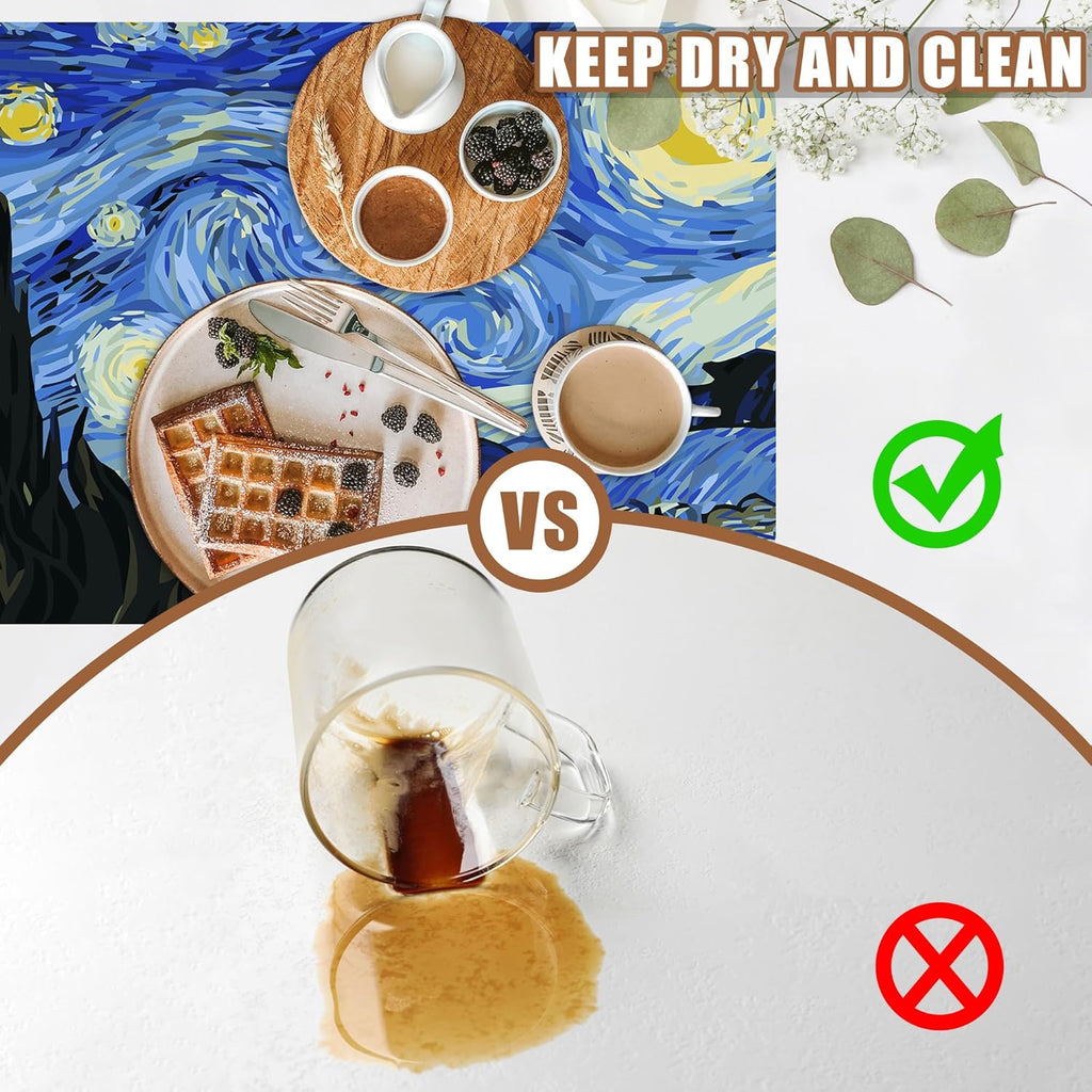 Dish Drying Mat Starry Night Art Coffee Bar Mat for Countertop Absorbent Rubber Backed Hide Stain Dish Drainer Rack Pad Espresso Machine Coffee Pot Dining Room Decoration 11.8 x 19.7 Inch