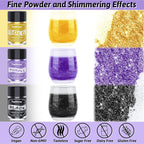 Edible Glitter Set, 3 Colors Luster Dust Edible Glitter, Food Grade Metallic Food Decorating Sprinkle Dust for Drinks Wine, Powder Glitter for Fondant, Chocolate, Candy, Cookie, 5g/0.18oz, Vegan