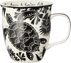 Karma Gifts 16 oz Black and White Boho Mug Sea Turtle - Cute Coffee and Tea Mug - Ceramic Coffee Mugs for Women and Men, 1 Count (Pack of 1)