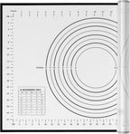 Yansumi silicone pastry non stick baking mat with measurement fondant mat with three sizes for silicone baking mat, counter mat, dough rolling mat,fondant/pie crust mat. (L,24"L x 16"W, Black)