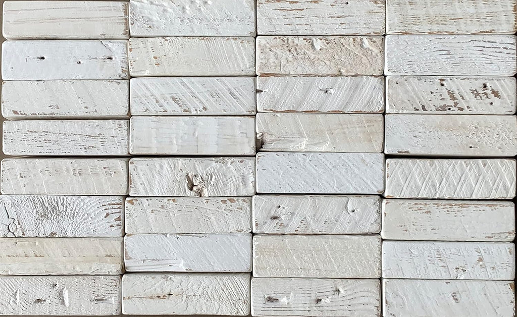 Urban Legacy Reclaimed Barnwood Planks | Floating Shelves for Wall w/Flush Mount Shelf Bracket Set Included | Set of 2 (White Wash, 40"x7"x 2")