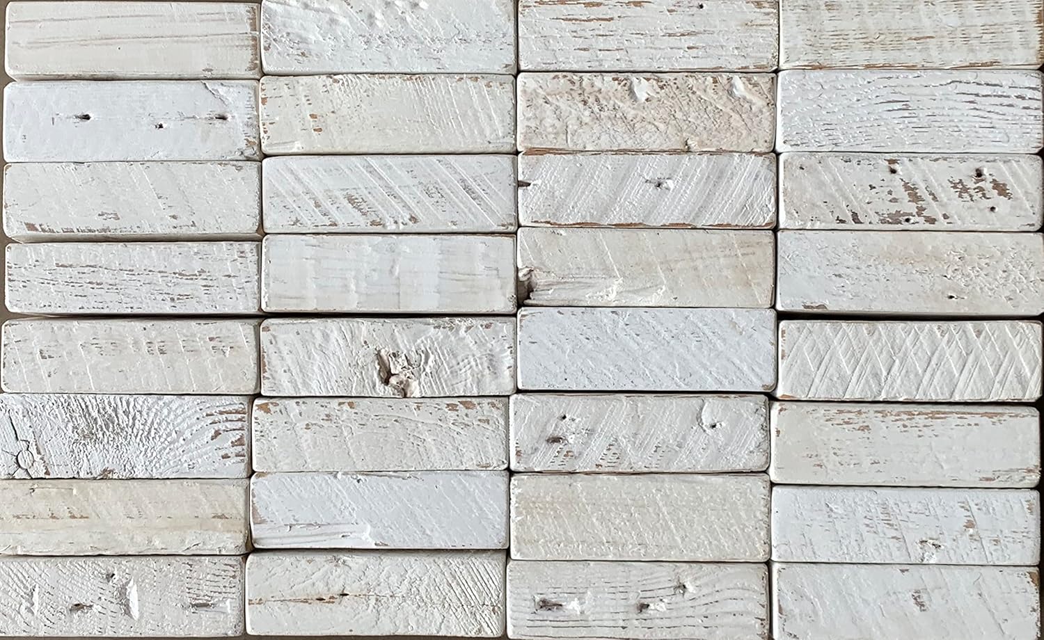 Urban Legacy Reclaimed Barnwood Planks | Floating Shelves for Wall w/Flush Mount Shelf Bracket Set Included | Set of 2 (White Wash, 40"x7"x 2")