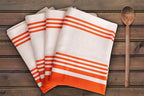 Urban Villa Kitchen Towels 100% Cotton Dish Towels for Kitchen (Set of 6)20”x30” Dish Cloths Highly Absorbent Kitchen Linen Set with Hanging Loop Perfect for Drying Dishes Cleaning Towels-Orange White
