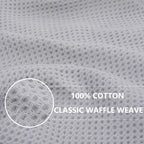 Homaxy 100% Cotton Waffle Weave Kitchen Dish Towels, Ultra Soft Absorbent Quick Drying Cleaning Towel, 13 x 28 Inches, 12-Pack, Light Gray