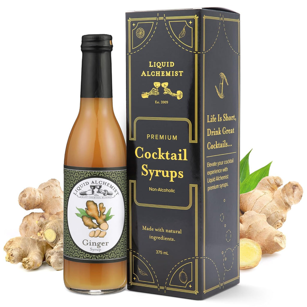 Liquid Alchemist Ginger Syrup for Cocktails - Real Ingredients Make our Liquid Ginger Puree for Cocktails the Perfect Moscow Mule Cocktail Syrup - Our Moscow Mule Mixer is Non-GMO, & Vegan (12 oz)