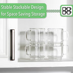 BTaT- Stackable Espresso Cups, Set of 4 (5.0 oz, 150 ml), Double Wall Glass Coffee Mugs, Clear Tea Cup, Demitasse