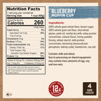 Kodiak Cakes Minute Muffin Cup Variety Pack - 100% Whole Grains, Double Dark Chocolate, Blueberry & Cinnamon Roll (Pack of 12)