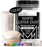 MONÉGASQUE White Edible Glitter for Drinks 15g – Edible Glitter for Cakes & Cocktails - Halloween Sprinkles White Luster Dust for Cocktail, Cake Decorating, Food Decorations Spray - Drink Shimmer