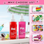 Food Coloring Liquid -10 Colors x 70ml Food Dye Set, Large Capacity Vibrant Edible Paint for Frosting, Cake Decorations, Easter Egg, Baking, Fondant, Slime Making Kit, Easy to Use - 24 Fl. oz