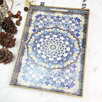 Blue Decorative Tray, Serving Tray with Handles, Plastic Large Tray for Coffee Table, Living Room, Decor, 15.7”*11.8”*1.6"