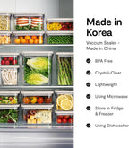 Premium Airtight Food Storage Container. Special Edition Mercury Color 8P/Set. 7pcs Container and Vacuum Sealer. Patented Double Silicone Lining, 100% Leak Proof, BPA-FREE