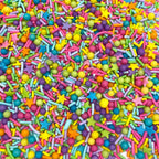 Manvscakes, pink sprinkles, valentines, cake sprinkles, gluten free, cookies, chocolate, fondant, princess topping, ice cream, edible, dessert decoration (Rainbow)