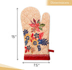 Maison d' Hermine Oven Gloves 100% Cotton Oven Mitt 7" x 13" with Loop Heat Resistant, BBQ, Cooking Gloves, Baking, Grilling, Kitchen, Handling Hot Pans (Pack of 1, Kalahari)