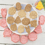 8Pcs Christmas Cookie Cutters, 3D Plastic Snowflake, Santa, Tree, Snowman Design Biscuit Mould and Cutters