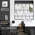 AJART Coffee Bar Decor Mug Holder: 22" Large Square Coffee Cup Rack for Home Kitchen Office Dining Room Cafe Bar