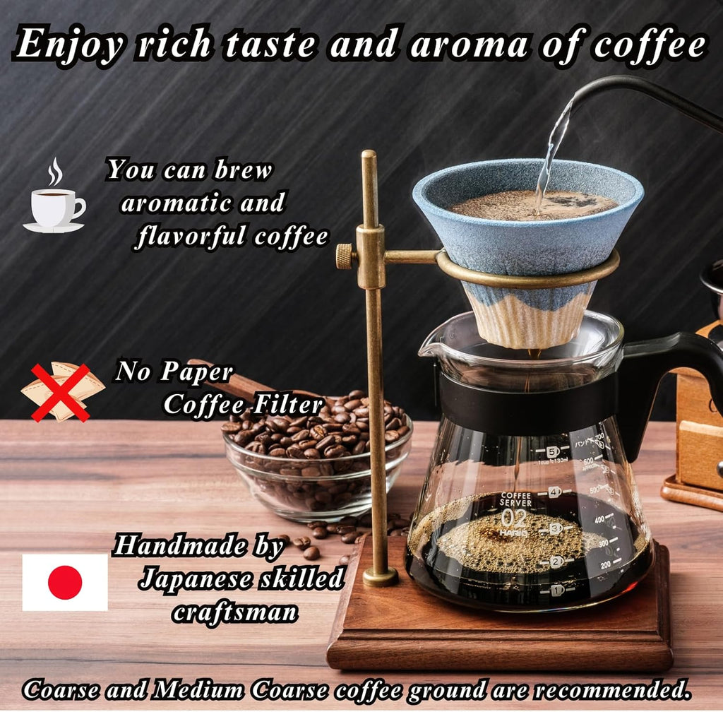 Ceramic Reusable Coffee Filter Dripper Paperless Sustinable Mt. Fuji Made in Japan (Orange)