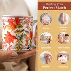 Maison d' Hermine Coffee Mug with Handles Fine Bone China Mugs Pack of One Tea Cups for Hot Beverages Cappuccino Latte Home Restaurant Office Perfect for Gift (Amarante - Automne, 15 Ounce)