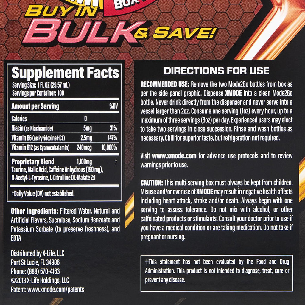 XMODE Energy Shots on Tap (Peach Lightning Flavor) – 100 Serving Dispenser with Refillable Bottles for On-Demand Energy at 150mg Caffeine Per Oz