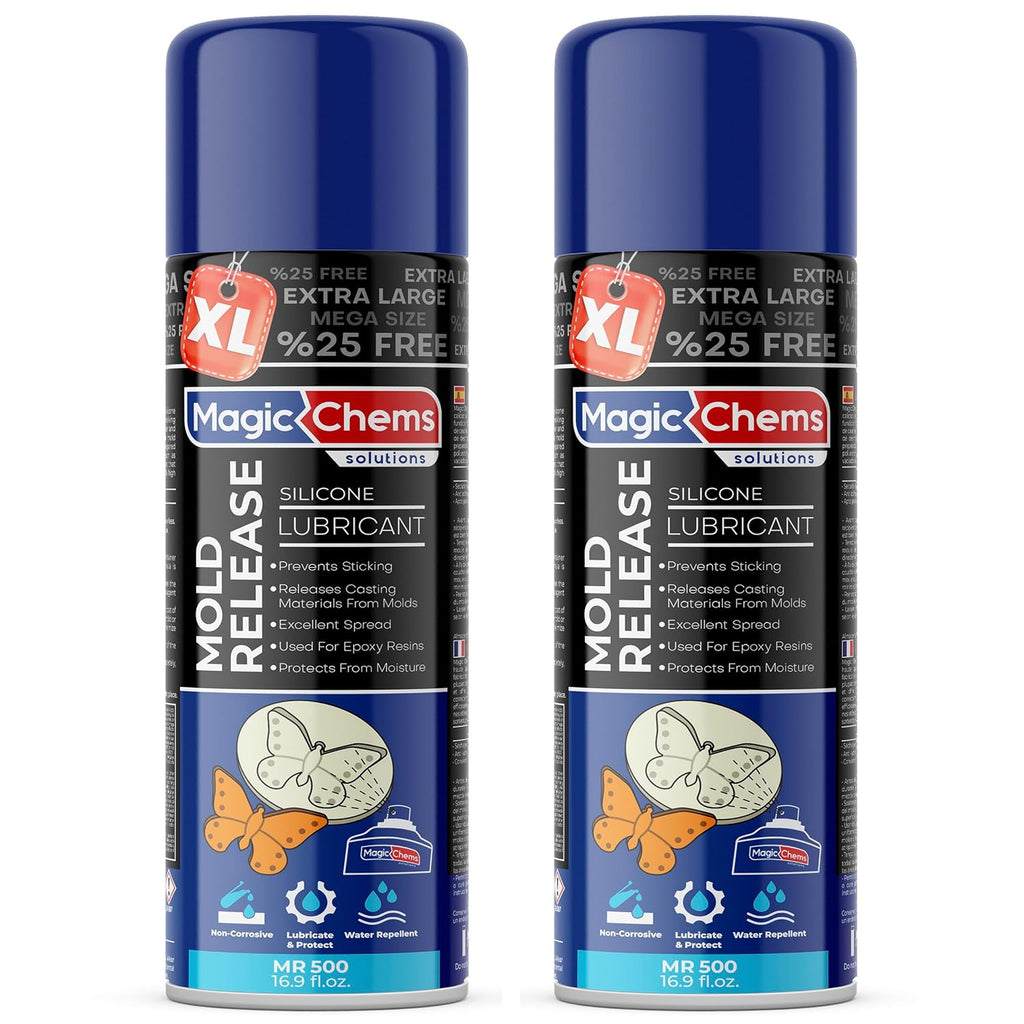 Silicone Mold Release Spray for Epoxy Resin (2 x 16.9 fl oz / 500ml) Mold Release Spray for Candle Making Releasing Agent for Silicone Molds (2 Pack Mega Size)