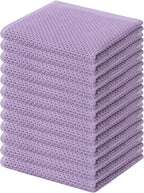 Kitinjoy 100% Cotton Kitchen Dish Cloths, 12 Pack Waffle Weave Ultra Soft Absorbent Dish Towels for Drying Dishes Quick Drying Kitchen Towels Dish Rags, 12 X 12 Inches, Lavender