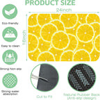 Fresh Yellow Lemon SliceDish Drying Mat,16"X24" Absorbent Fast Dish Drying Mat for Kitchen Counter Pot and Pan, Kitchen Accessories