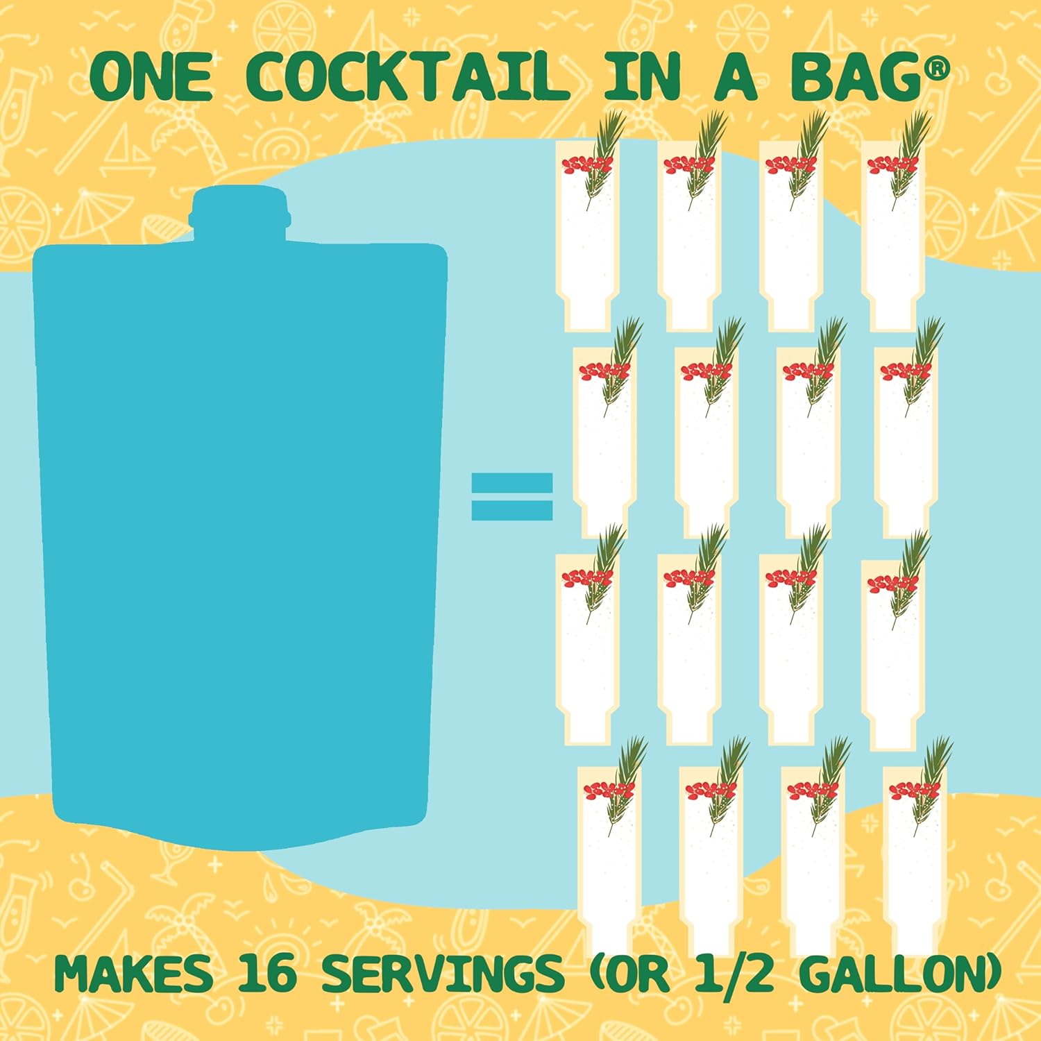 Lt. Blender's All Natural Eggnog Drink Mix for Festive Holidays, Creamy Non-Alcoholic Eggnog Cocktail Mix, Easy to Make, 16 Servings in a Resealable Bag (Pack of 1)