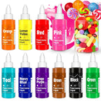 Food Coloring Liquid -10 Colors x 70ml Food Dye Set, Large Capacity Vibrant Edible Paint for Frosting, Cake Decorations, Easter Egg, Baking, Fondant, Slime Making Kit, Easy to Use - 24 Fl. oz
