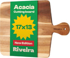 Riveira Acacia Wood Cutting Board – Gourmet Acacia Grandeur: 17 x 13 Wooden Cutting Board – Natural Wooden Cutting Boards For Kitchen Decorative – Innovative Juice Grooves Acacia Wooden Chopping Board