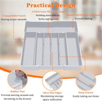 Expandable Large Silverware Organizer - BPA-Free Food-Safe Kitchen Utensil Drawer Organizer, Adjustable 4-7 Deeper Slots Cutlery Tray for Forks Knives, Kitchen Organizers and Storage Solution