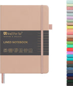 &And Per Se Lined Journal Notebook, 160 Pages, A5 5.7 x 8 inches College Ruled Thick Paper Notebook Journals for Writing, Hardcover Notebooks for Women Men Office School (1 Pack, Apricot)