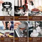 Y-Step 25 PCS Espresso Accessories Kit, Espresso Tamper Kit Coffee Tamper Set, 51mm Espresso Tamper with Spring Loaded Calibrated, 51mm Espresso Puck Screen and Dosing Funnel, WDT Tool, Latte Art Kit