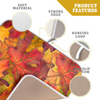 Colorful Autumn Maple Leaves Dish Drying Mat for Kitchen Counter Fall Drying Mat 16 x 18 Inch with Absorbent Reversible Microfiber Dish Drying Pad Dish Rack Drainer Mat for Coffee Bar