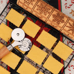 17" Premium Wood Rolling Pin with Snowflake Embossed Designs | 3mm Deep Springerle Cookie Molds | Christmas Rolling Pin & Baking Gifts for Women | Includes 3-in-1 Cleaning Brush