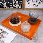 Ornage Serving Tray for Coffee Table, Rectangular Plastic Decorative Tray with Handles for Entertaining, Outdoor Patio, Living Room, Ottoman, Bathroom Counter, 11.8”*15.7”*1.6”