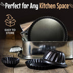 9 Inch Tart Pan with Removable Bottom – Non-Stick Deep Fluted Quiche and Pie Pan, Carbon Steel Loose Bottom Tart Pan, 9.5 Inch Top / 9 Inch Base, 1.1 Inch Deep Baking Pan