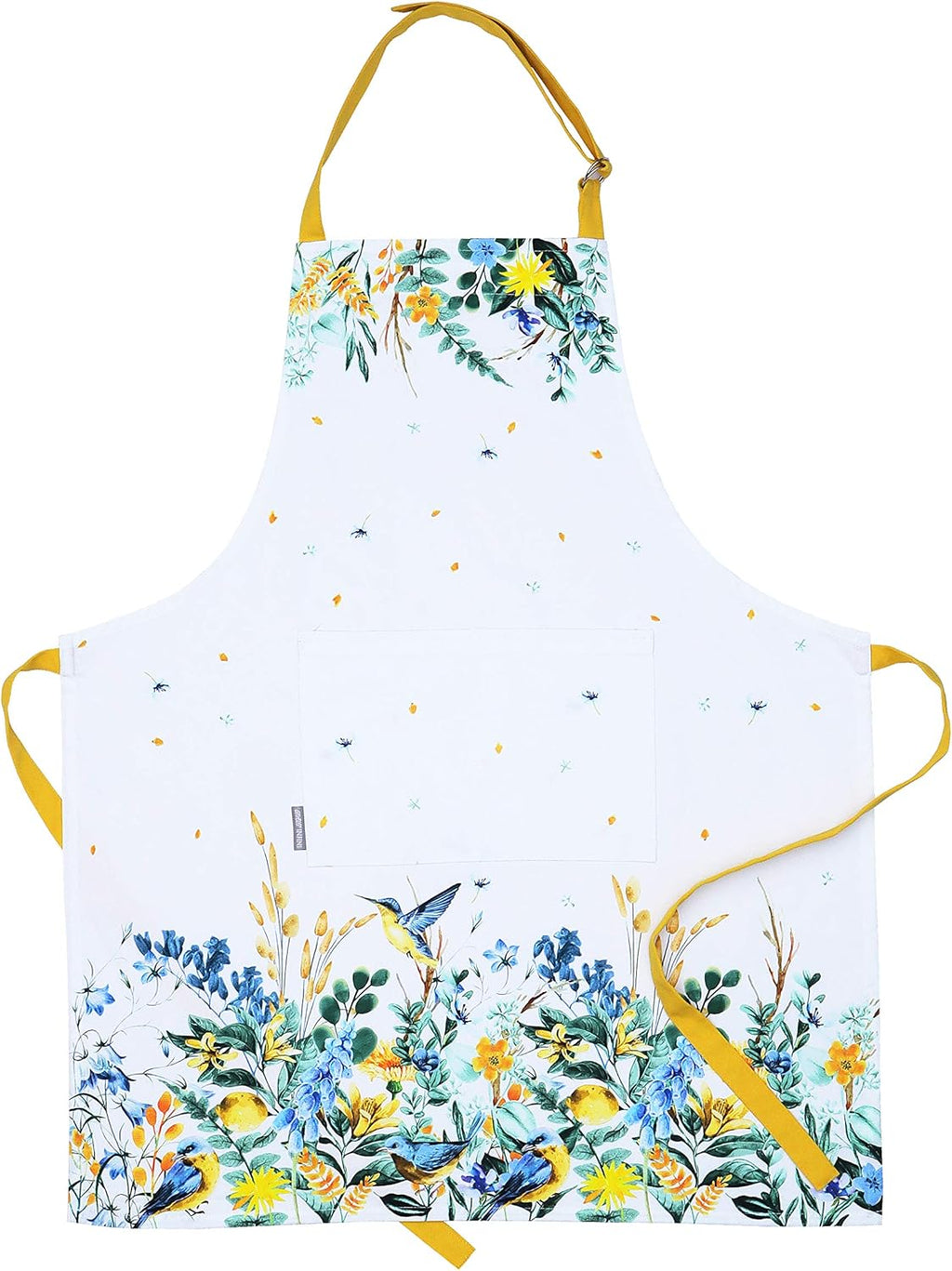 AMOUR INFINI Aprons for Women Adjustable Strap with Waist Ties Apron for Baking, Cooking, Gardening Aprons with Pocket Spring Apron (Wild Meadows- 27.5 x 33 Inches)